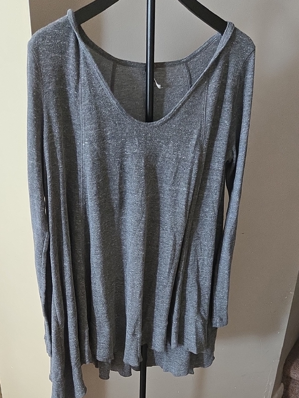 We The Free Charcoal Scoop Neck Long Sleeve Tunic